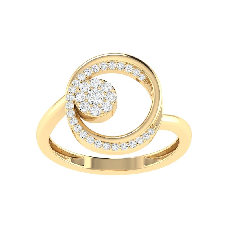 18K Gold Orbit Ring with Diamonds