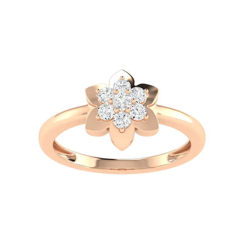 18K Gold Iris Ring with Diamonds