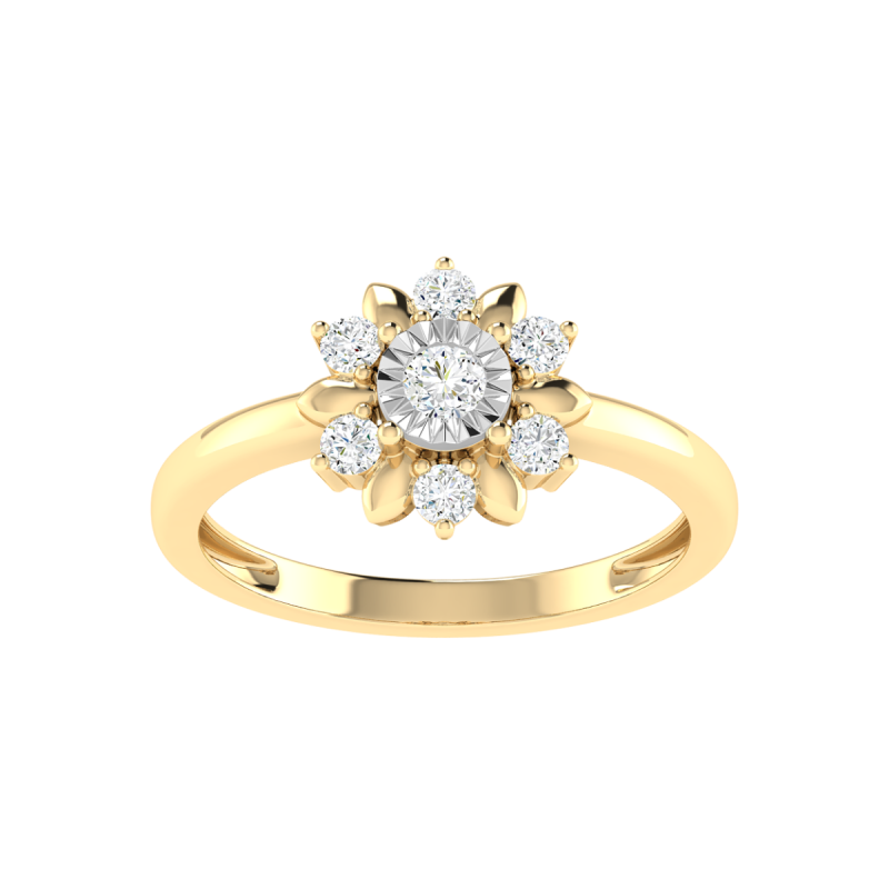 18K Gold Dahlia Ring with Diamonds
