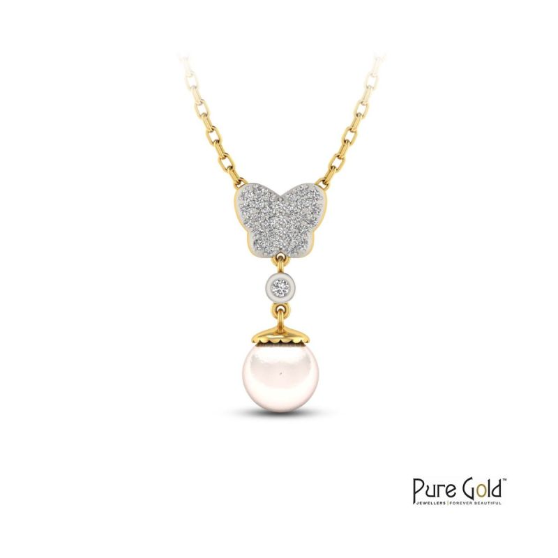 White Pearl Diamond Pendant - PGSLG28511