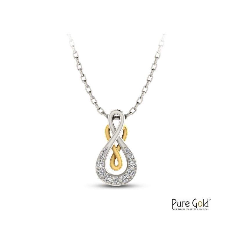 Double Drop Infinity Diamond Pendant - PGSLG28974