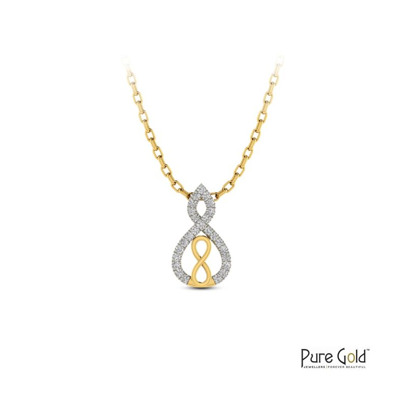 Sparkling Infinity Pendant (0.12 CTS Diamond, 18K gold)