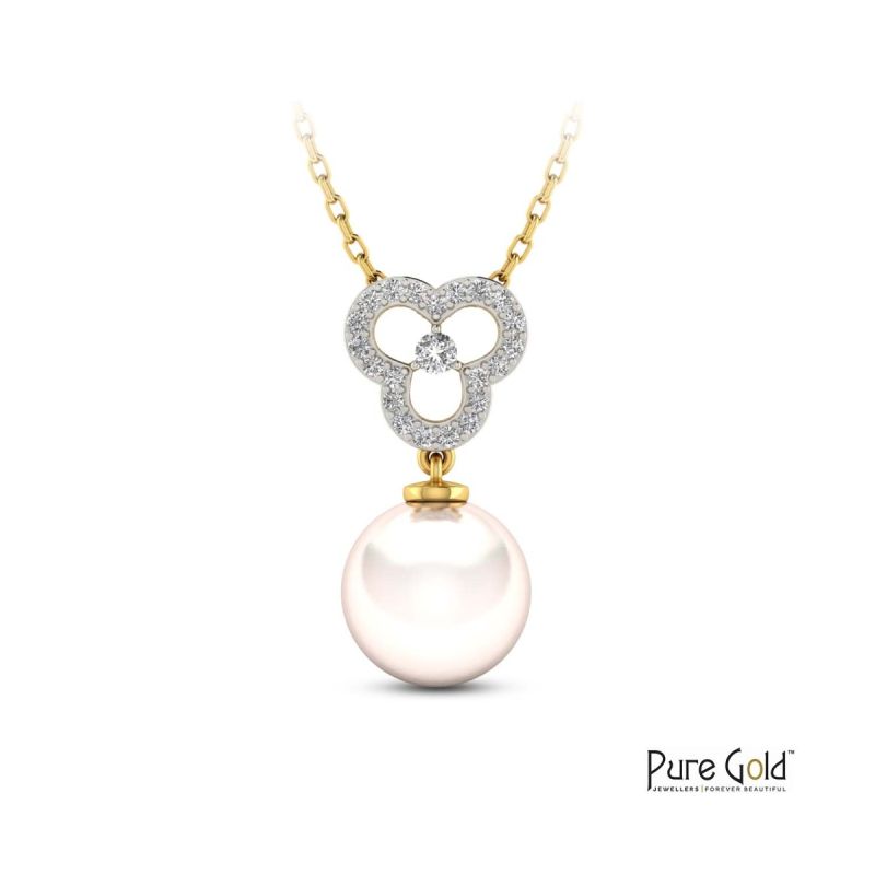 White Pearl Diamond Pendant - PGSLG29313