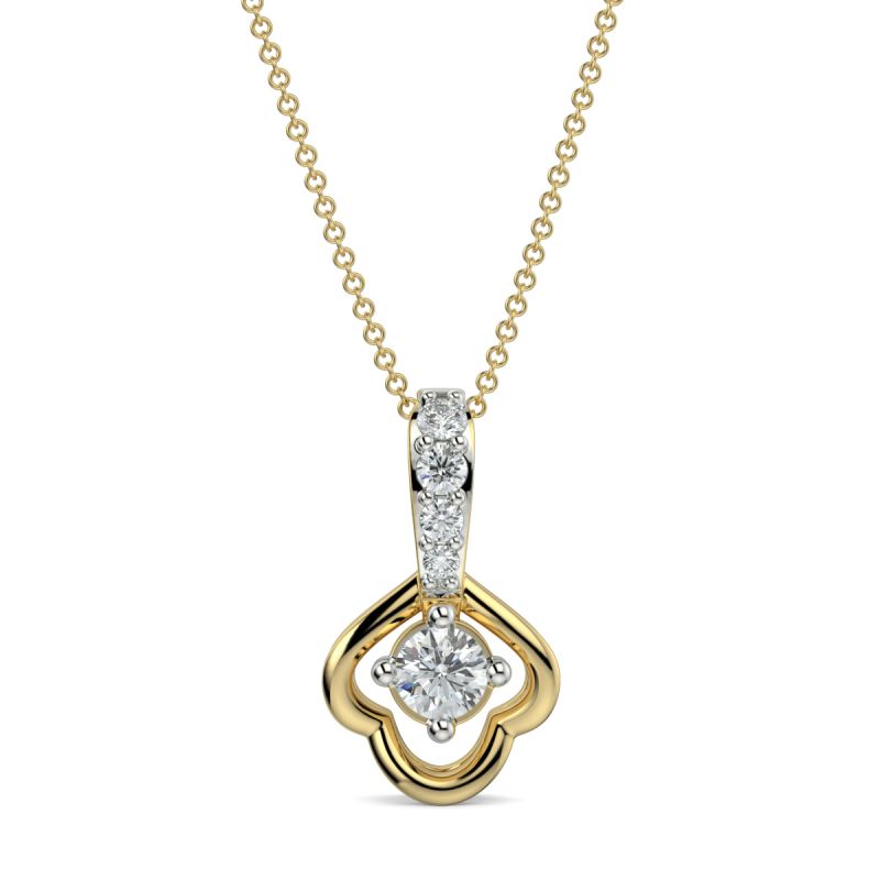 Blooming Petal Pendant with 0.11 CTS and 18K gold