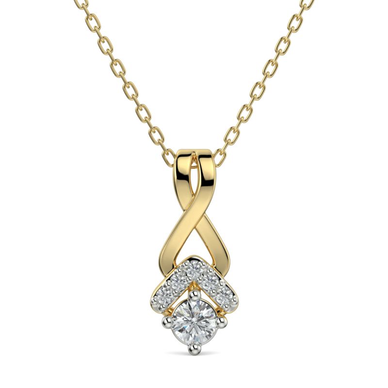  Sparkling Diamond Infinity Pendant with 0.11 CTS and 18K gold