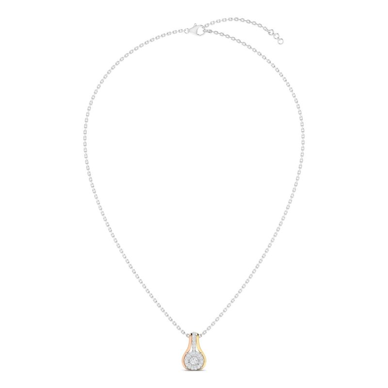 18k Gold Dual Dusk Pendant with Diamonds