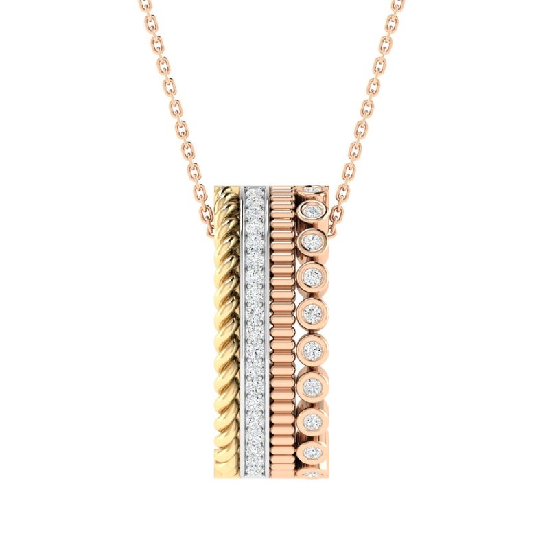 18K Gold Ornate Pendant with Diamonds