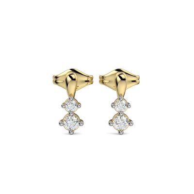 Real Diamonds Bridal Wear Dubai Ladies Diamond Earrings, 2.830g, 14 Kt