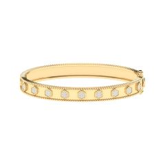 18K Gold Floral Charm Bracelet with Diamonds