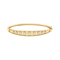 18K Gold Rosy Charm Bracelet with Diamonds