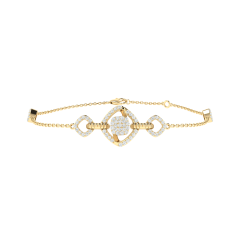 18K Gold Link Drop Bracelet with Diamonds