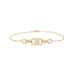 18K Gold Fusion Link Bracelet with Diamonds