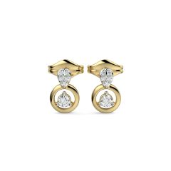 18 Karat Gold Pure Sparkle Earrings with 0.09 CTS