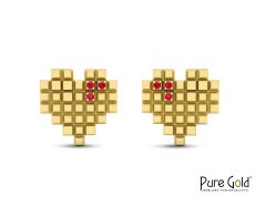 18K Gold Ruby Fire Earrings with 18K Gold