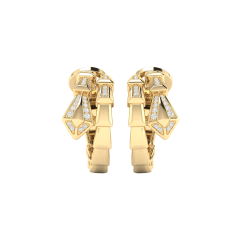 18K Gold Regal Serpent Earrings with Diamonds