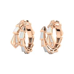 18K Gold Mystic Serpent Earrings with Pearls & Diamonds