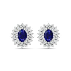 18k Gold Azure Star Earrings with Diamonds