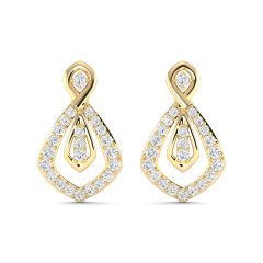 18k Gold Twilight Petal Earrings with Diamonds