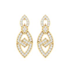 18K Gold Bond Loop Earrings with Diamonds