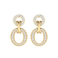 18K Gold Knotline Earrings with Diamonds