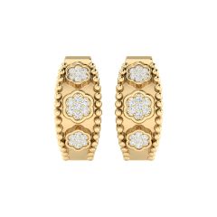 18K Gold Rosy Charm Earrings with Diamonds