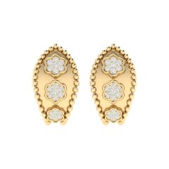 18K Gold Ivy Charm Earrings with Diamonds