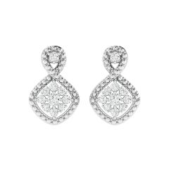 18K Gold Twirl Earrings with Diamonds