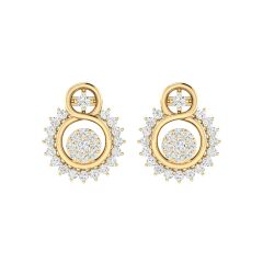 18K Gold Luna Earrings with Diamonds