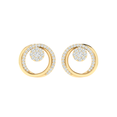 18K Gold Orbit Earrings with Diamonds
