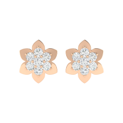 18K Gold Iris Earrings with Diamonds