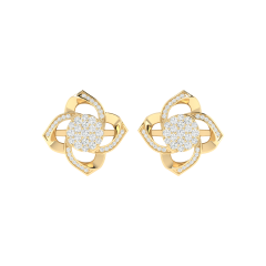 18K Gold Violet Earrings with Diamonds