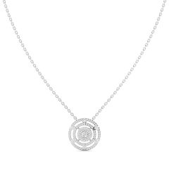 18k Gold Twisted Halo Necklace with Diamonds