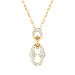 18K Gold Infinite Link Necklace with Diamonds