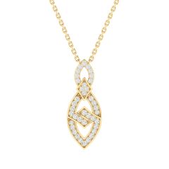 18K Gold Bond Loop Necklace with Diamonds