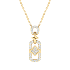 18K Gold Fusion Link Necklace with Diamonds