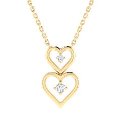 18k Gold Dual Spark Necklace with Diamonds
