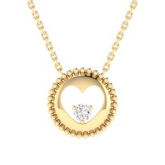 18k Gold Halo of Love Necklace with Diamonds