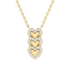 18k Gold Harmony of Hearts Necklace with Diamonds