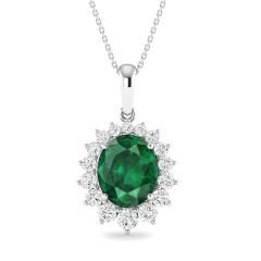 18k Gold Olive Bloom Pendant with Diamonds