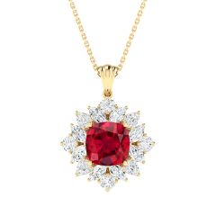 18K Gold Ruby Glow Pendant with Lab-Grown Diamonds
