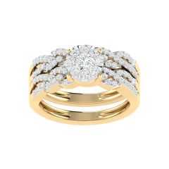 18K Gold Lasting Union Ring with Diamonds