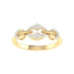 18K Gold Infinite Link Ring with Diamonds