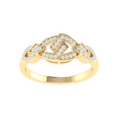 18K Gold Bond Loop Ring with Diamonds