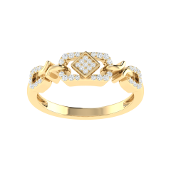 18K Gold Fusion Link Ring with Diamonds