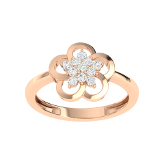 18K Gold Daisy Glow Ring with Diamonds