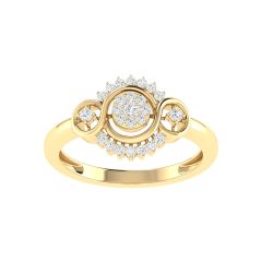 18K Gold Luna Ring with Diamonds