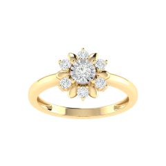 18K Gold Dahlia Ring with Diamonds