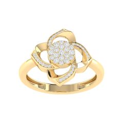 18K Gold Violet Ring with Diamonds