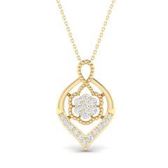 18k Gold Orchid Lace Pendant with Diamonds