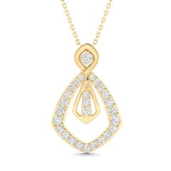 18k Gold Twilight Petal Pendant with Diamonds